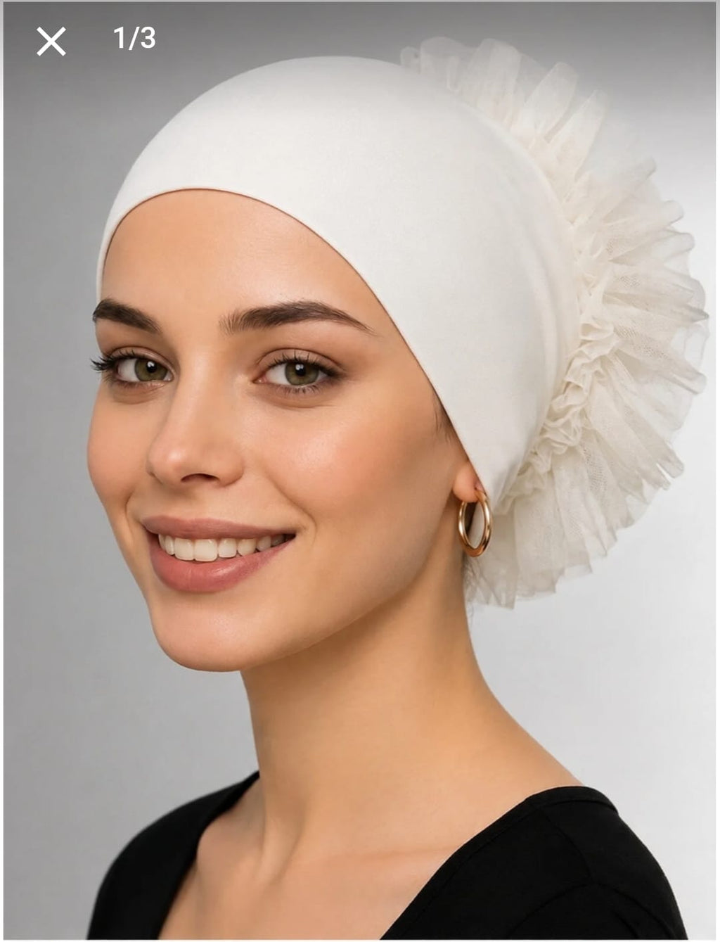 Silikonlu Fırfırlı Bone (Krem)